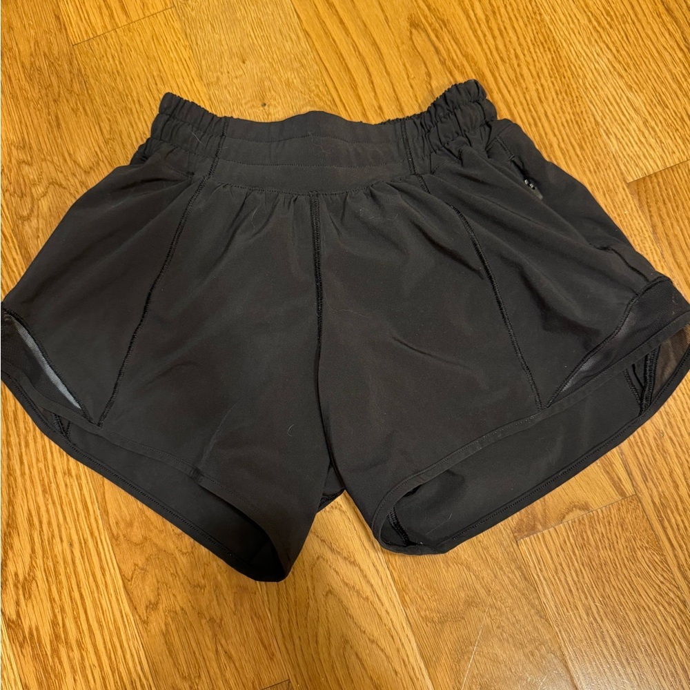 Black Lululemon Hotty Hot shorts